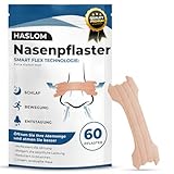 Nasenpflaster - HASLOM - Nasenstrips Besser Atmen Anti Schnarch Nasenklammer Nasal Strips Schnarchpflaster Nasenstreifen gegen Schnarchen - 60er Pack Extra Halt 2 monate