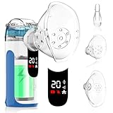 Inhalationsger&auml;t Kinder - Wholede Leise Inhalierger&auml;te f&uuml;r Erwachsene Baby mit LED-Bildschirm zeigt, USB Aufladbarer Inhalator Erwachsene mit 1200 mAh Akku, 3 Modi und Selbstreinigungsmodus