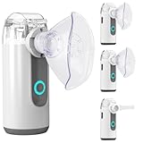 Inhalationsgerät Kinder, Inhalationsgerät für Erwachsene Kinder, Schweigen Vernebler, Inhalator Tragbar Inhaliergeräte für Atemwegserkrankungen, Inhalator mit Mundstück und 2 Maske - Grau