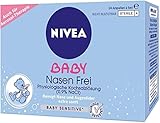 NIVEA BABY Nasen frei (24 Ampullen à 5 ml), Nasenpflege mit Kochsalzlösung reinigt Nase und Augenlider, befeuchtet die Nase und erleichtert das Atmen