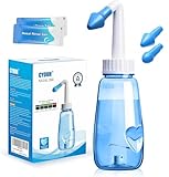 CYOUH Nasendusche Set, 260 ml, mit 60 Nasenwasch-Salzpaketen und Aufkleberthermometer，nasendusche erwachsene zur Nasenreinigung und Nasensp&uuml;lung