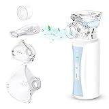 Inhalationsger&auml;t, NIKYPJ Leiser Tragbarer Inhalierger&auml;te f&uuml;r Erwachsene Kinder, USB Aufladbarer Inhalator mit 2 Masken und 1 Mundst&uuml;ck (Blau)